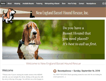 Tablet Screenshot of newenglandbassethoundrescue.org